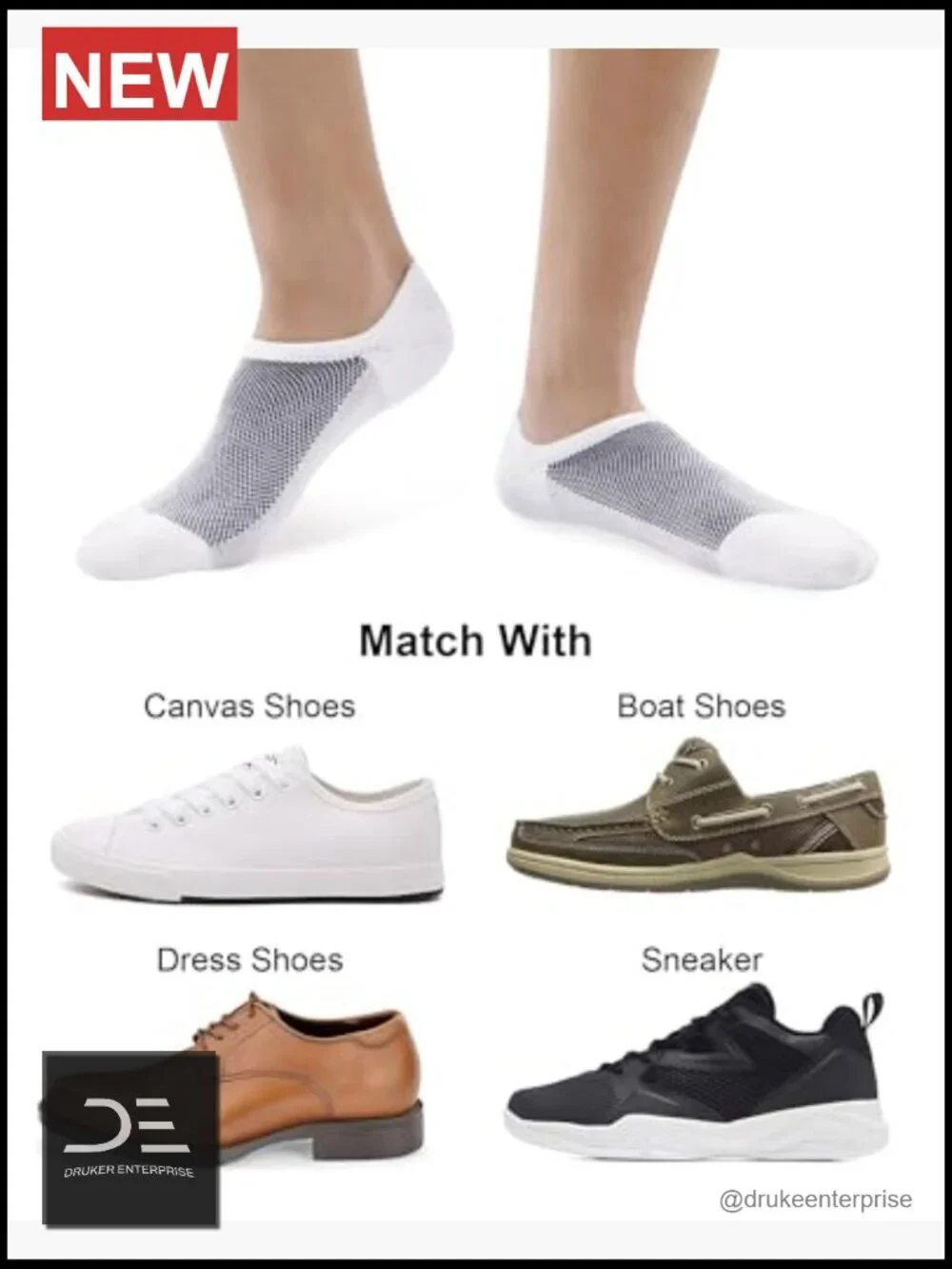 8 Pair No Show Socks for Men Cotton Thin Low Cut Non Slip Loafer Sneakers